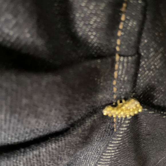 Marina Rinaldi‎ Dress 16 Denim Blue Midi Asymmetrical Ruffle Italy Quiet Luxury - Picture 10 of 10